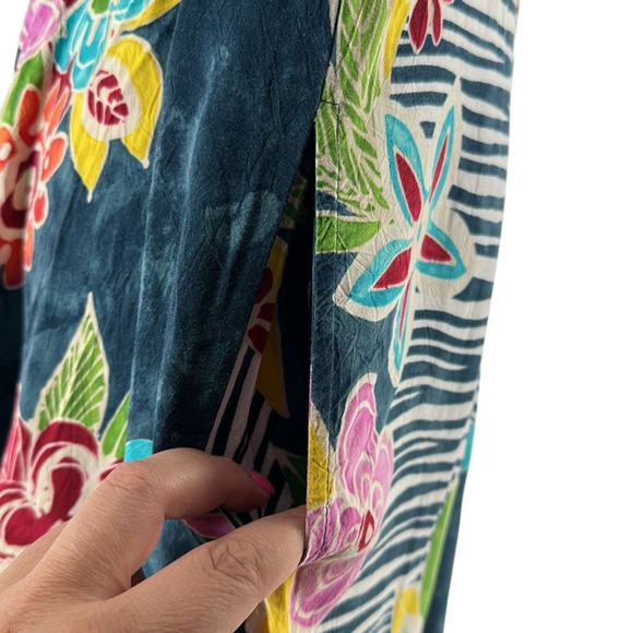 Jams World dress midi vibrant floral art to wear dress vacation eccentric sz sm - Picture 12 of 15